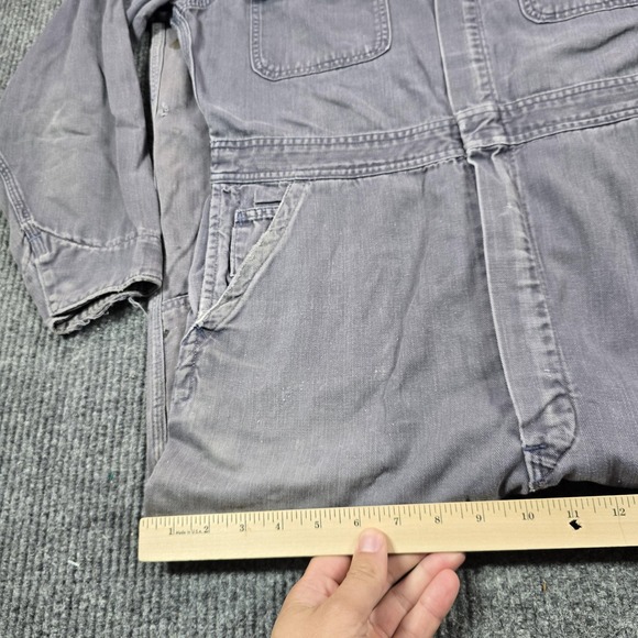 Vintage Penneys Big Mac Coveralls Mens 40L Gray Sanforized Herringbone Twill 50s - Picture 5 of 16